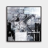 Framed Canvas Wall Art Abstract Color Painting Canvas Prints Home Artwork Decoration for Living Room,Bedroom - 16x16 inches