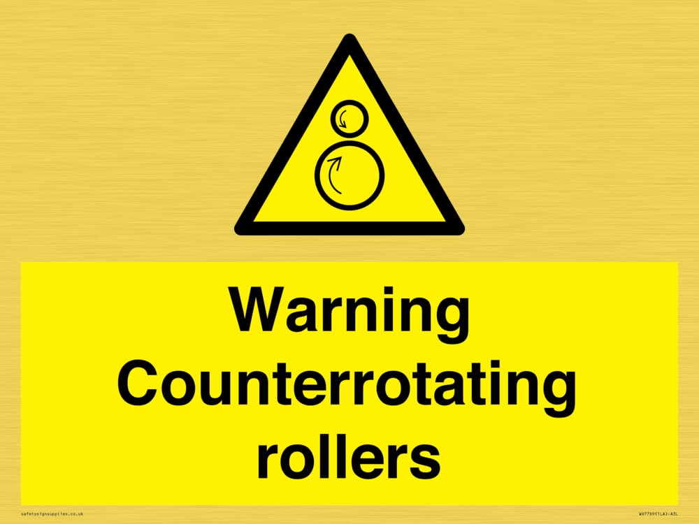 Warning Counterrotating rollers Sign - 400x300mm - A3L