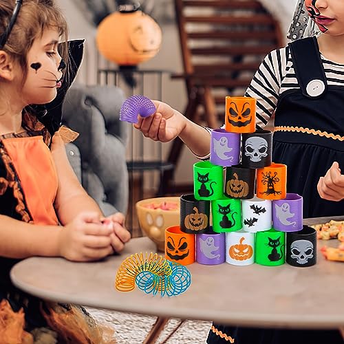 AMOR PRESENT Halloween Coil Springs for Kids, 40PCS Magic Spring Toys Halloween Toys Bulk for Halloween Party Goodie Bag Stuffers Party Favors Treat Bag Gifts
