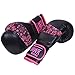 Hawk Pink Boxing Gloves Ladies Women's Flowers Girls Leather Training Gloves Bag Gloves Mitts Muay Thai Kick Boxing Gloves (Black, 16oz)