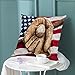 oFloral American Flag Throw Pillow Covers with Baseball Glove Retro Home Decorative Pillow Case Square Cushion Cover for Sofa Bed Chair Couch Decoration 18 x 18 Inch Brown Blue White Red