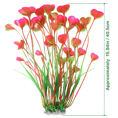 Tacobear 3PCS Artificial Aquarium Plants Decor Plastic Fish Tank Plants Decorations Ornament Aquatic Plant Colorful Water Plants (3PCS Two Styles)