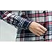 AsherFashion Women Classic Long Sleeves Cotton Hoodie Button-up Plaid Shirts