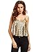 Verdusa Women's Spaghetti Straps Sequin Sparkle Tank Top Vest Tops