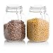 Klikel Square Glass Kitchen Storage Canister Jars - Crystal Clear Food Storage Jars with Clear Lid and Bail & Trigger Hermetic Seal - 48oz, (Set of 2)