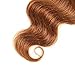 2 Tone Ombre Hair 3 Bundles With Closure Brazilian Virgin Hair Body Weft Human Hair Extensions T4/30 Medium Brown/Medium Auburn(18 20 22with16)