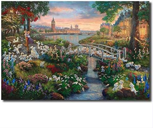 Ochoos Thomas Kinkade Sleeping Beauty Dancing In The Enchanted Light Art Canvas Poster Painting Wall Picture Print Home Bedroom Decor Size Inch 18x12 Inch Color Light Green Amazon Ca Home Kitchen