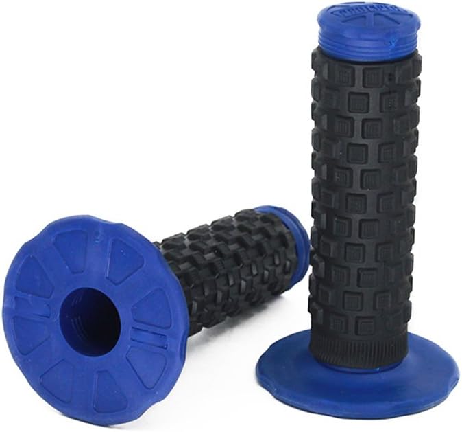 2pcs 7/8" Universal Motorcycle Hand Bar Grips Pillow Grip Anti-slip Rubber Racing Grip For Dirt Bike Motocross Yamaha YZ125 YZ250 YZ426F 450F (Blue)