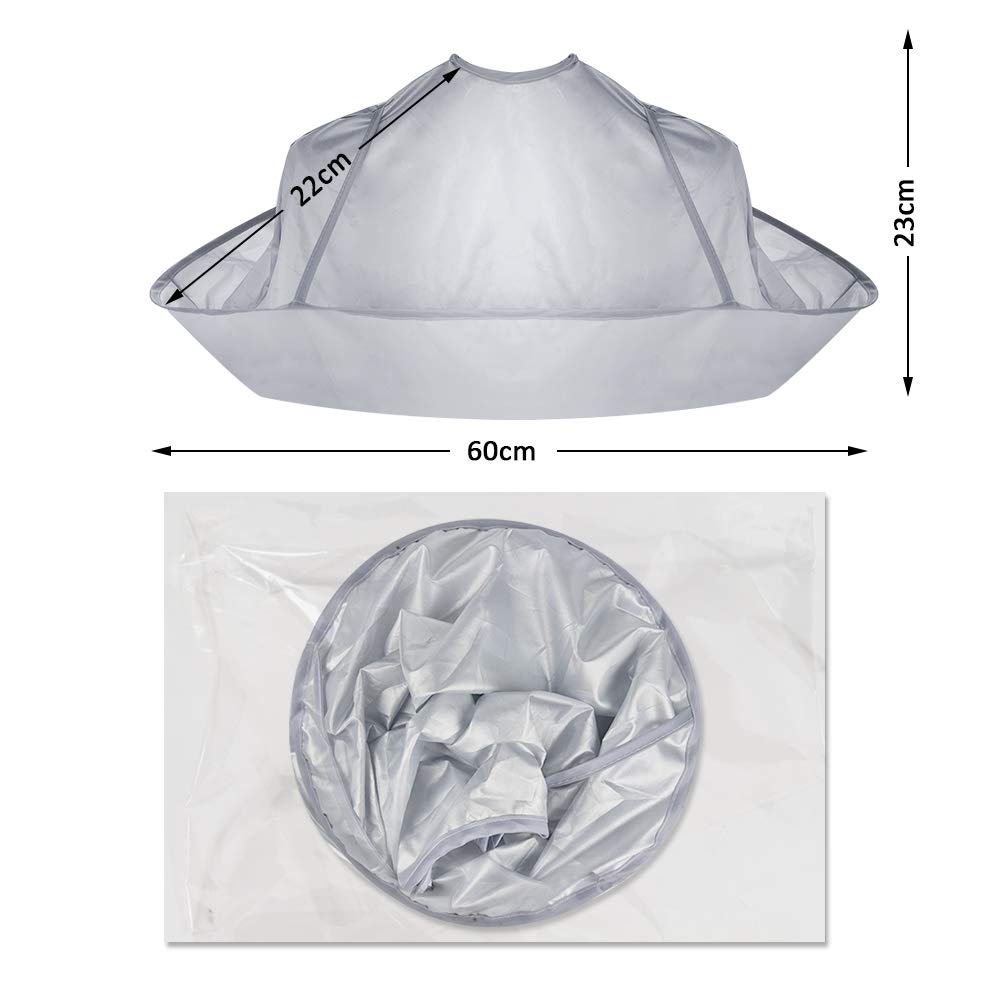 Hair Cutting Cape Umbrella, Ms.Dear Hairdressing Cloak Beard Shaving Waterproof Hairdressing Kit Haircut Accessories for Adult Women Men Kids Salon Barber Gray : Beauty