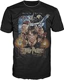Harry Potter Sorcerer's Stone Movie Poster Mens Black T-shirt Licensed (Medium)
