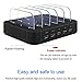 InkoTimes 5-Port USB Charging Station, Detachable Charging Station Dock for Android / iPhone / iPad / Cell Phones and Tablets