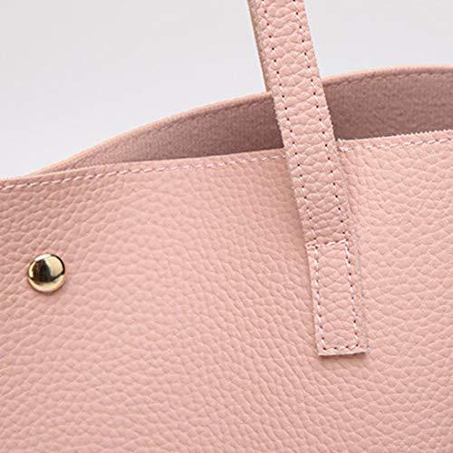 Women Girls Tassels Leather Tote Shoulder Bags Satchel Handbags Large Laptop Purses (Pink) - Thumbnail 5