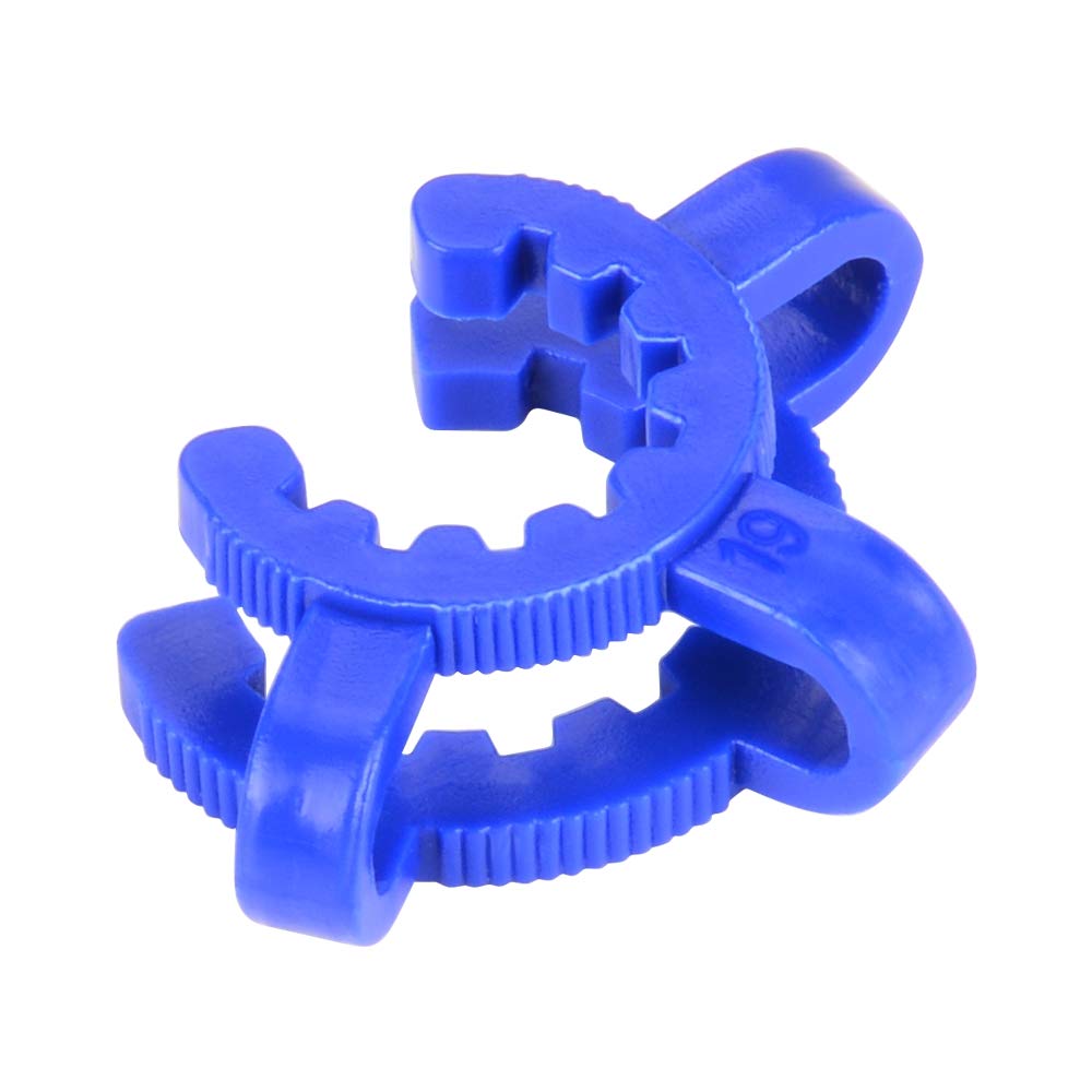StonyLab 10pcs 19mm Blue Plastic Joint Clips, 19/22 or 19/26 Joint Glass Standard Conical Interface Clip, Lab Accessory - Image 4