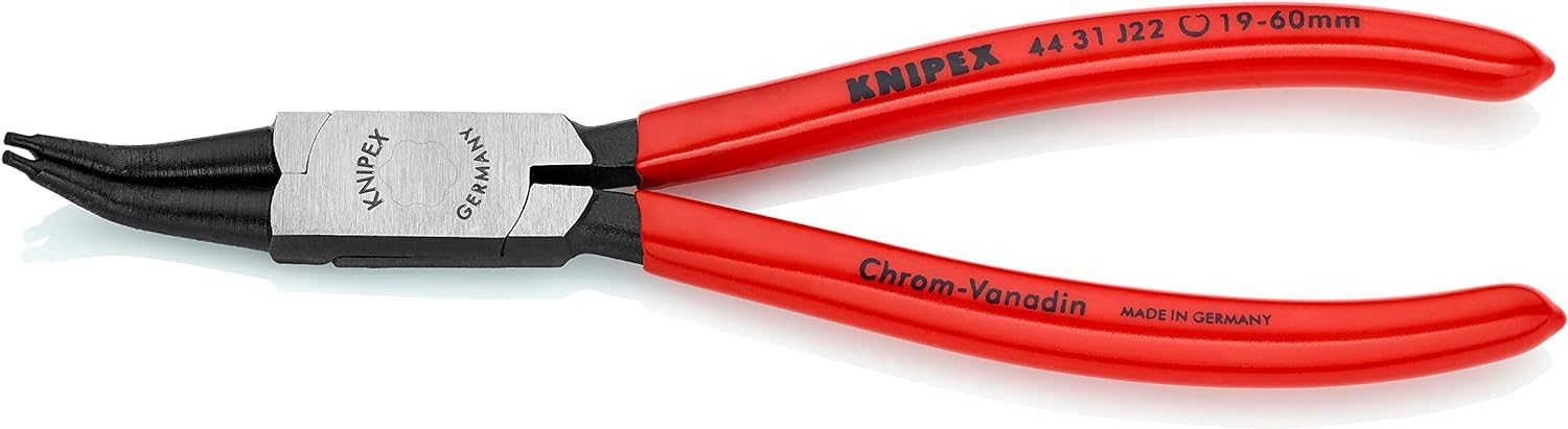 KNIPEX Circlip Pliers for Internal Circlips in Bore Holes 45° Angled with Plastic Coating 180 mm, 44 31 J22