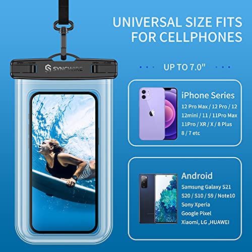 𝐒𝐲𝐧𝐜𝐰𝐢𝐫𝐞 Waterproof Phone Pouch [2Pack] Universal IPX8 Waterproof