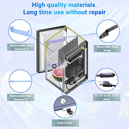 Smad Compact Mini Fridge Quiet No Noise Absorption Refrigerator With