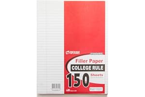 Top Flight Filler Paper, 10.5 x 8 Inches, College Rule, 150 Sheets (12302)