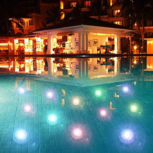 HOOFUN Underwter Submersible LED Lights for vase Fish Tank,with Remote Control Battery Operated Aquarium Light,Best Party Decor Lights for of Tub,Pond,Fountain,Waterfall,Aquarium,Vase Base (10pack)