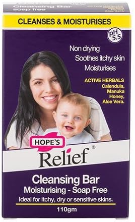 Hope's Relief, Natural Skincare Cleansing Bar Soap Free for Sensitive, Dry and Dehydrated Skin
