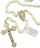 Moulded Glow in the Dark Prayer Bead Rosary with Quadruple Interlock Link, 16 Inch
