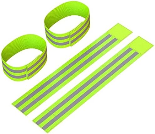 Reflective Ankle Bands (2 Pairs/4 bands) - High Visibility Safety Gear | Perfect for Running, Cycling, Jogging, Walking | Works as Wristbands, Armband, Leg Straps