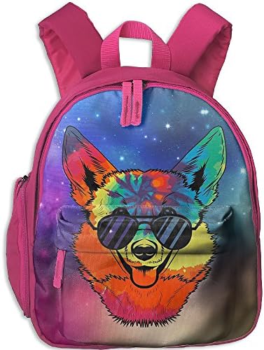 Colorful Cute Corgi Dog Lightweight Printed Bookbag Shoulder Bag School Backpack For Kids