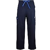 Navy Scrub Cargo Pants for Men Women 5 Pockets Unisex Medical Stretch Trousers Nurses Dental Straight Leg Lab Drawstring Pant (US, Alpha, Medium, Navy)