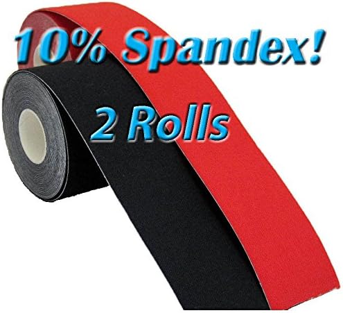 Athletic Tape, Kinesio, Kinesiology Tape, J&amp;M Kinesiology Tape for Joints &amp; Muscles, Recover Fast &amp; Prevent Injuries. Breathable, Waterproof, 2-5 days wearable.(Black &amp; Red, 1 roll each, 5cm Regular)
