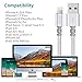 Lightning Cable, OYWIN 3PACK (6FT) Nylon Braided Charging Cable Cord Lightning to USB Cable Charger Compatible with iPhone X/8/7/6s/6/Plus/5SE/5s/5c/5, iPad, iPod, and More (Silver)