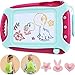 Wellchild Magnetic Drawing Board for Toddlers,Travel Size Toddlers Toys Colorful Erasable with One Carry Bag Magnet Pen and Three Stampers (XB009)