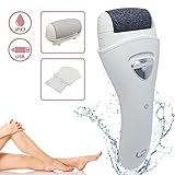 LivingPro Electric Foot File, Rechargeable & Waterproof Callus Remover Pedicure Tools Ideal for Dead, Hard and Cracked Skin with Extra Roller Head and Cleaning Brush