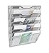 EasyPAG 5 Pocket Mesh Hanging Wall File Organizer, Easily File Managment and Classification, Space Saving Wall Mount Filing Holder for Office Home Classroom, Silver