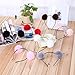 Coobbar 6Pcs Cute Faux Fur Pom Balls Headbands Girls' Hairbands Bath Spa Make Up Headbands for Women (Colorful 1)