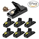 Amabana Mouse trap,Rat Mice Traps Snap Work Power Rodent quick killer 100% Mouse Catcher With Cleaning Brush Safe for Family and Pet,Qucik & Effective & Sanitary（6 Pack）