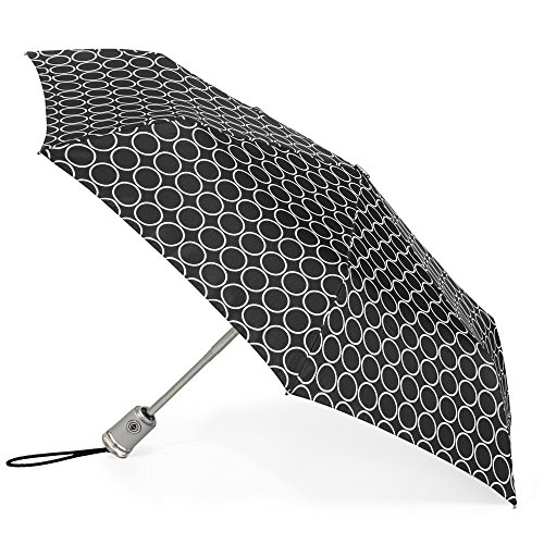 Totes  Signature Auto Open Auto Close Compact Umbrella, Metro Dot, One Size