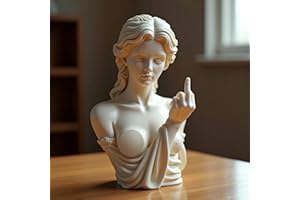 Funny Middle Finger Venus Statue – Bold Greek Goddess Aphrodite Resin Figurine, Roman-Style Venus Bust Sculpture with Attitud