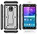 E LV Case for Galaxy Note 4 Case Shock Absorption/HIGH Impact Resistant Full Body Hybrid Armor Protection Defender Case Cover for Samsung Galaxy Note 4 - [Silver/Black]