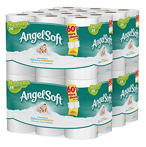 Angel Soft Toilet Paper, Bath Tissue, 48 Double Rolls (4 Packs of 12 Rolls)