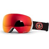 COPOZZ H2 Ski Goggles, Hyperbolic OTG Snow Goggles, Reduce Visual Distortion, UV 400, Snowboard Goggles for Adult Men Women