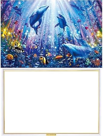 Amazon 1000ピース ジグソーパズル ラッセン アンジェラス 光るパズル 50x75cm 木製パズルフレーム ラッセンパズル専用 パールホワイト 50x75cm パズルフレーム 額 おもちゃ