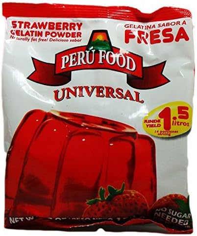 Peru Food Gelatina Fresa Strawberry Gelatin Powder 5.3 Oz.
