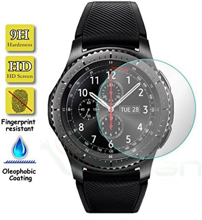 Granadatech@ Tempered glass screen protector for Samsung Gear S3 (thickness 0.3 mm) HD quality, rounded corners 2.5D, 9H high shock resistance. No bubbles when installing the screen protector