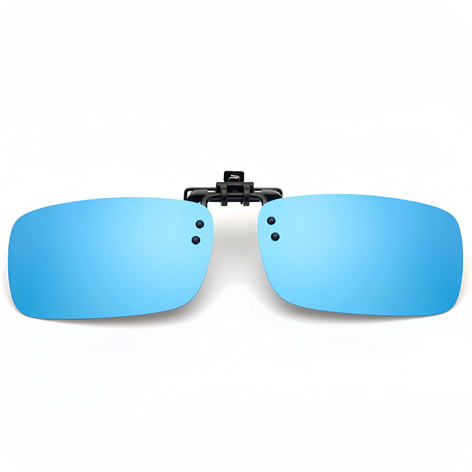 Boxonly UV400 Sunglasses Polarized Clip On Flip-up Driving Glasses Night Vision Len For Men Women Driving Hiking Fishing Outdoor Sport Blue