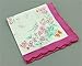 Womens Beautiful Cotton Floral Handkerchief Wendding Party Fabric Hanky with Wavy Edge 10pcs