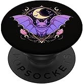 Kawaii Pastel Goth Cute Creepy Crescent Moon Phases Bat PopSockets Adhesive PopGrip