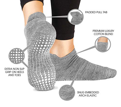 image for LA Active Grip Socks - 2 Pairs - Yoga Pilates Barre Ballet Non Slip Co