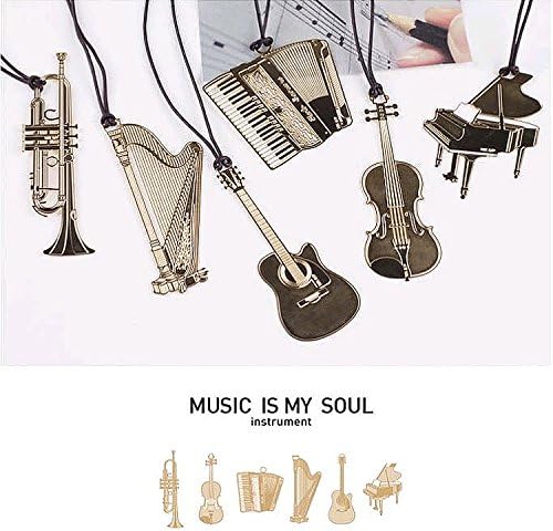 Musical Instruments Bookmark Metal Bookmark 6 Pack/Set