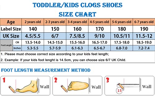 Kids Clogs for Boys Girls Non-Slip Cute Garden Shoes Children Lightweight Beach Pool Shower Slippers Sandals Mules Pink 160