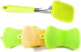 Silicone Dish Sponge / Silicone Scrub Brush / 4 Pack / Kitchen Sponge / Multipurpose Cleaner / Potholder / Fruit & Vegetable Washer /