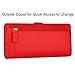Lavemi Womens Large Capacity Genuine Leather RFID Blocking Wallets Wristlet Clutch Card Holder(Red)